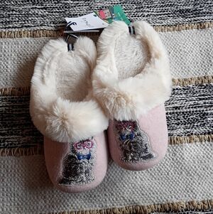 Joules Cat in Glasses Luxe Scuff Slippers (For Women)
